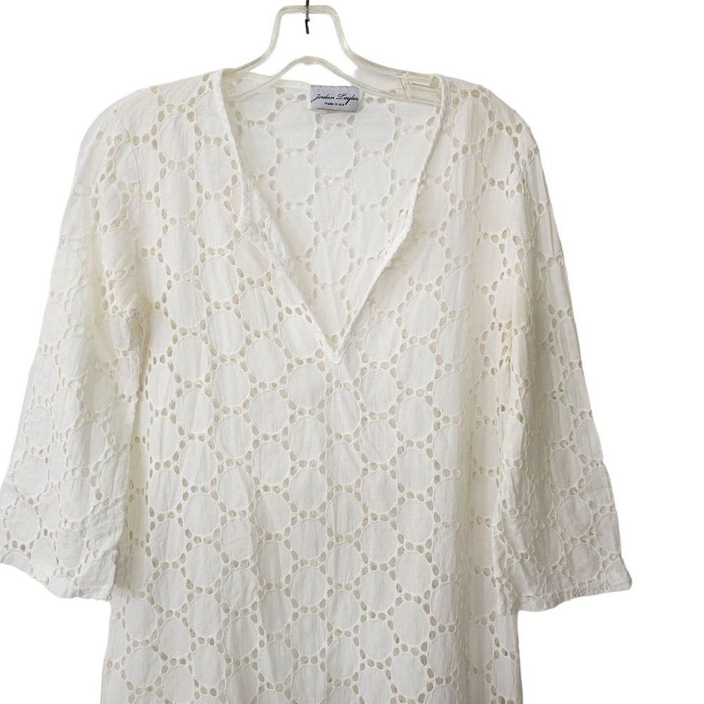 Jordon Taylor White Cotton Eyelet Swim Cover Up - Picture 3 of 6